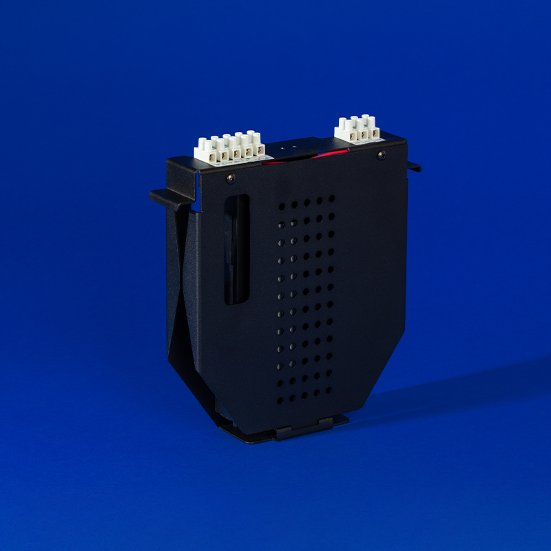 30W-96W LED power supply in Q-VAULT-5 enclosure. Features 24VDC output, Q-Tran dimming, and moisture resistance. Suitable for all locations, including submersible settings.