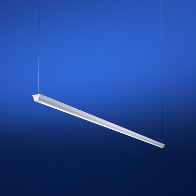Suspended LED linear direct/indirect fixture for single runs up to 12&#39; lengths