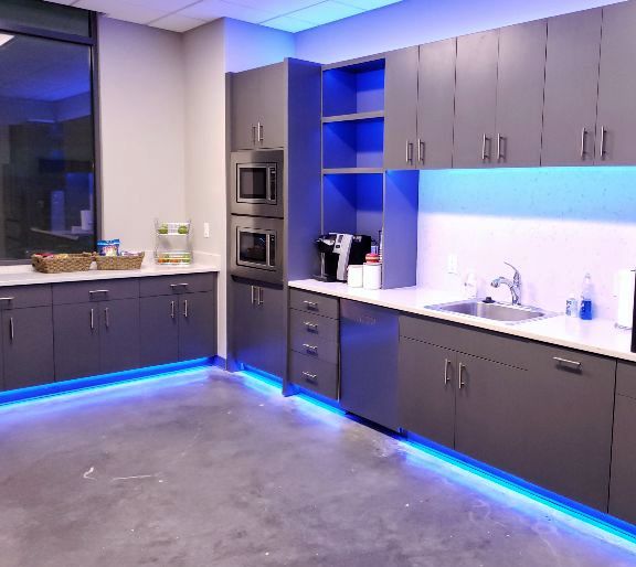 colorful kitchen lighting