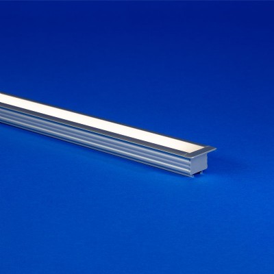 EMBD-FLAT (01) is a fully assembled recessed-mount linear LED fixture that integrates with millwork and other wall styles