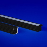 Deep flanged LED profile suitable for both surface and recessed applications.